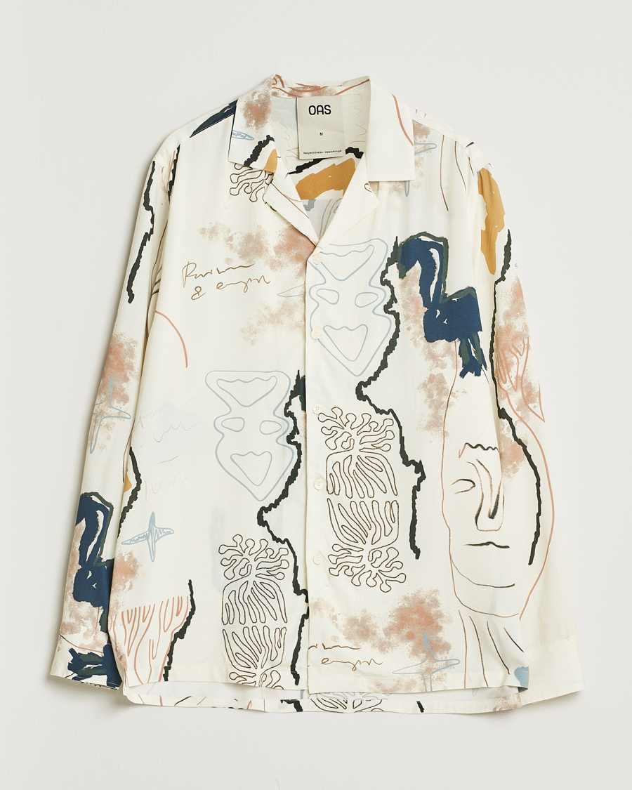 Mies | Kauluspaidat | OAS | Brillo Viscose Shirt Beige