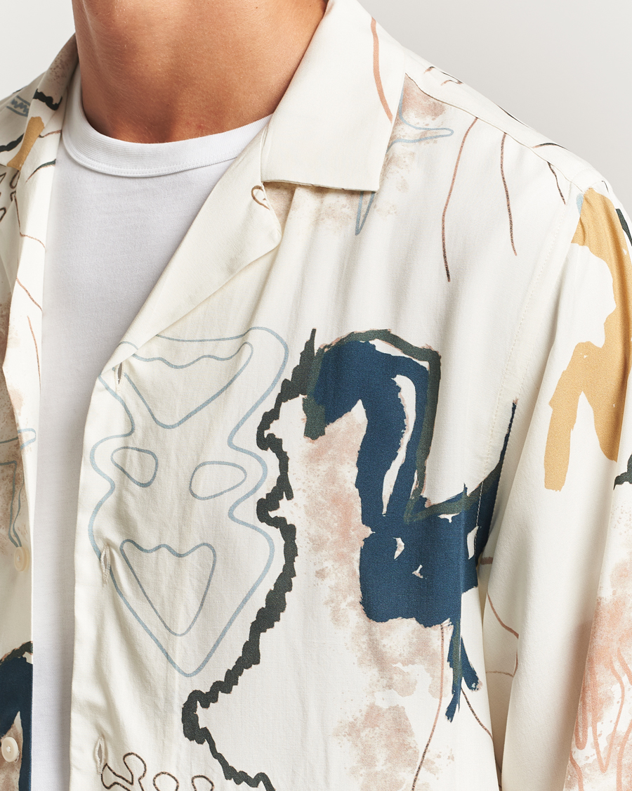 Mies | Kauluspaidat | OAS | Brillo Viscose Shirt Beige