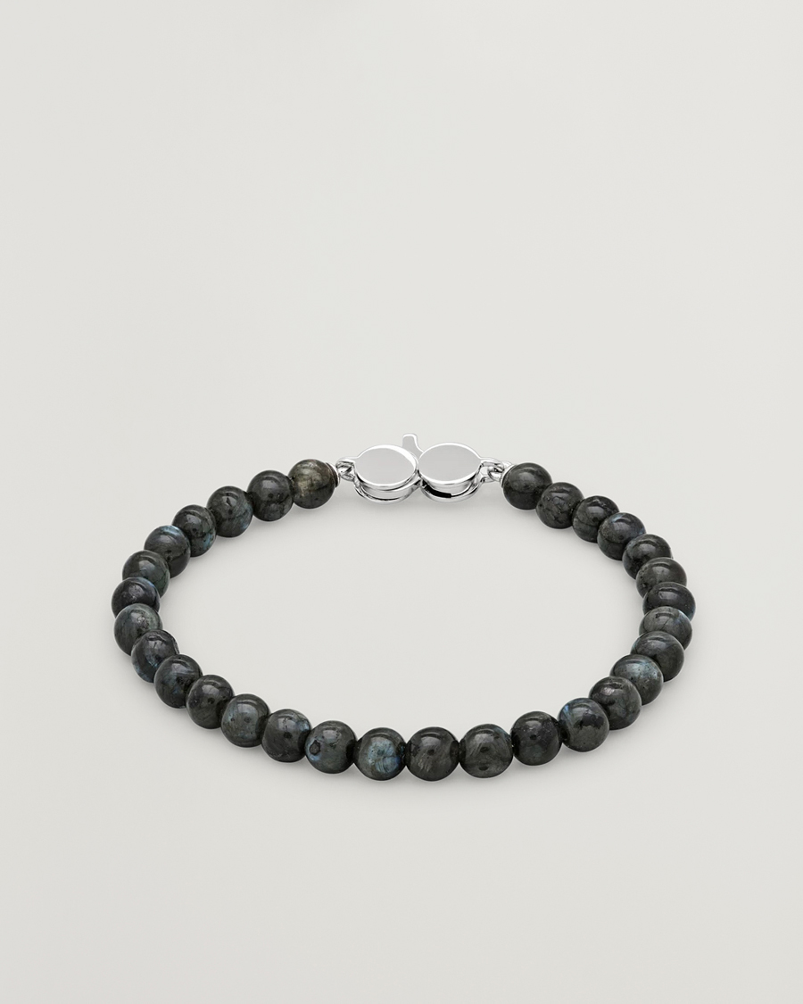Mies | Korut | Tom Wood | Cove Bracelet Slim Black Larvikite