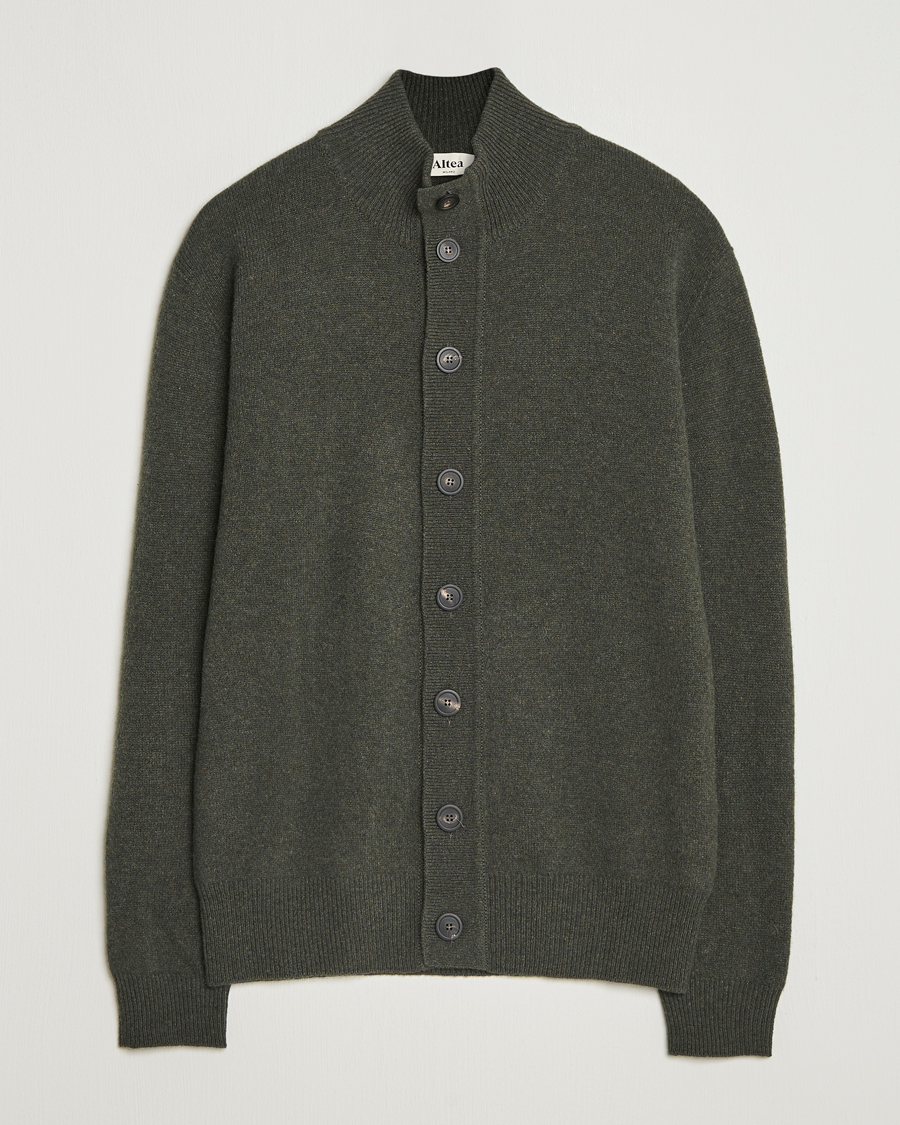 Mies | Puserot | Altea | Shetland Cardigan Dark Green