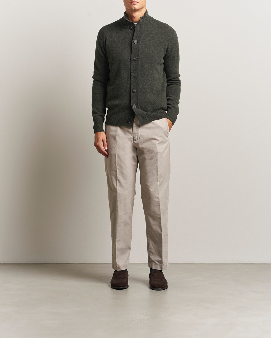 Mies | Puserot | Altea | Shetland Cardigan Dark Green