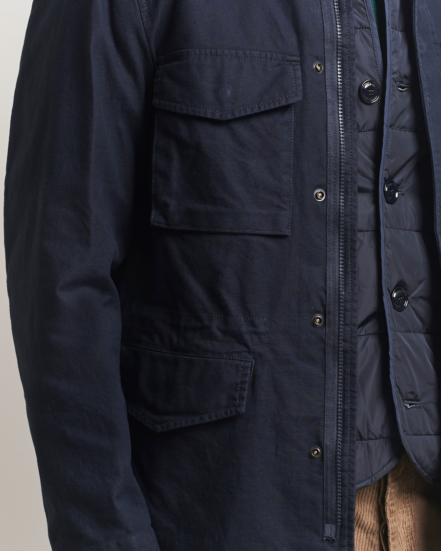 Mies | Takit | Aspesi | Lined Cotton Field Jacket Navy