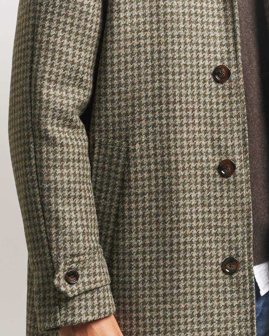 Mies | Takit | Aspesi | Houndstooth Wool Coat Beige