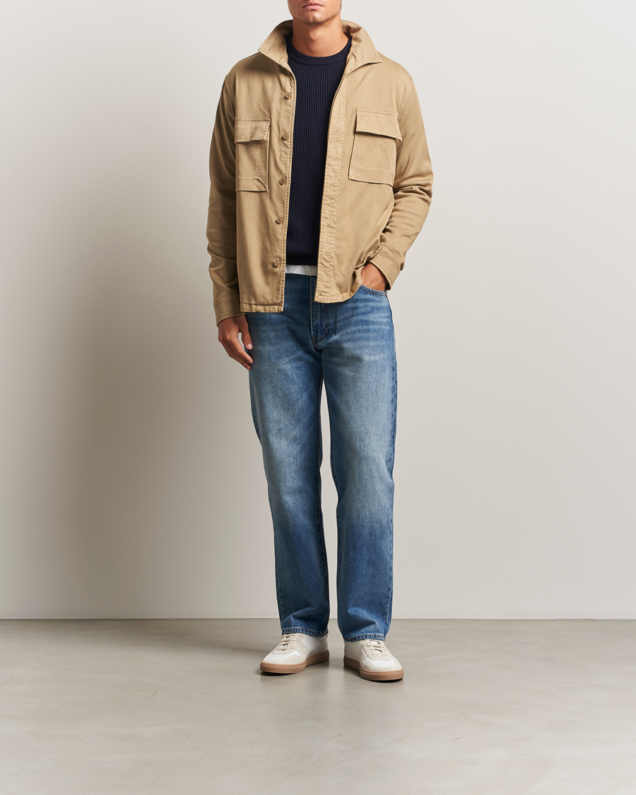 Mies | Kauluspaidat | Aspesi | Twill Cotton Overshirt Beige