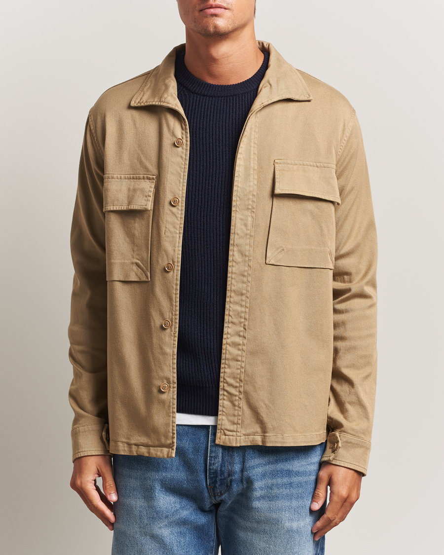 Mies | Kauluspaidat | Aspesi | Twill Cotton Overshirt Beige