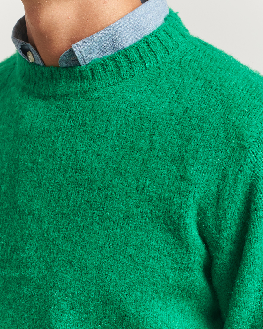 Mies | Puserot | Aspesi | Brushed Shetland Sweater Green