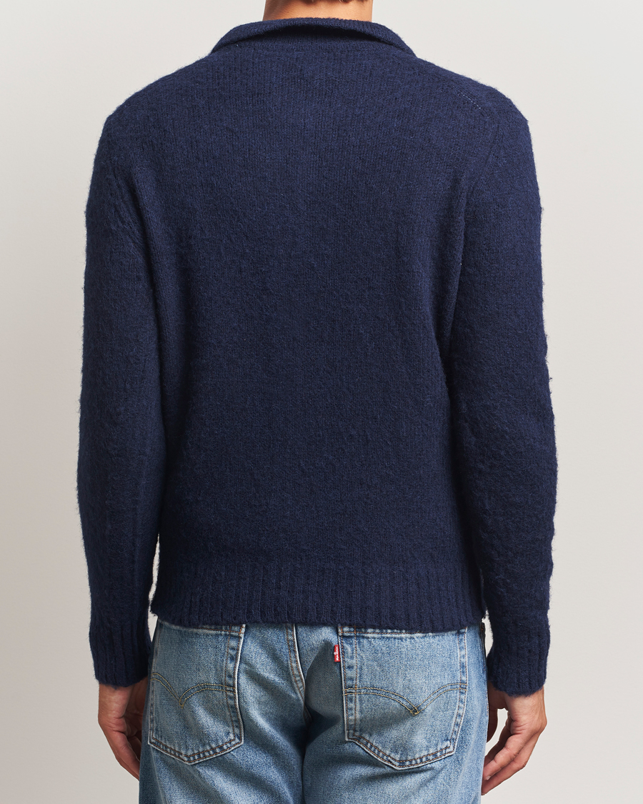 Mies | Puserot | Aspesi | Brushed Shetland Cardigan Navy
