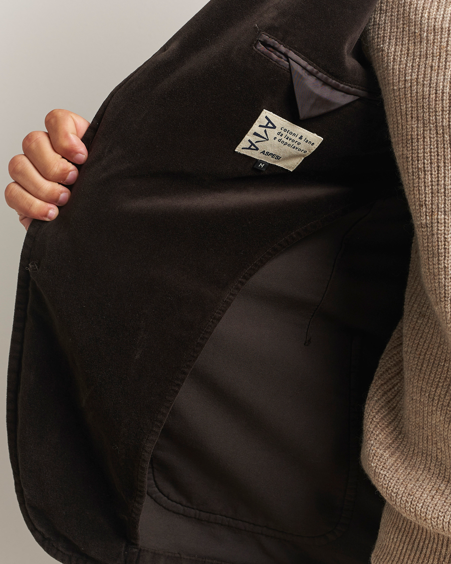 Mies | Pikkutakit | Aspesi | Soft Velvet Blazer Dark Brown