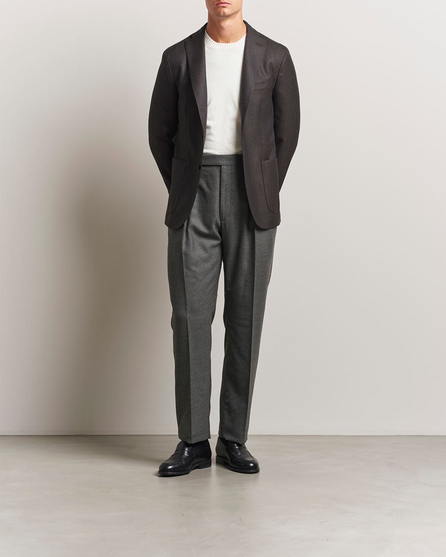 Mies | Pikkutakit | Boglioli | K Jacket Wool Hopsack Blazer Dark Brown