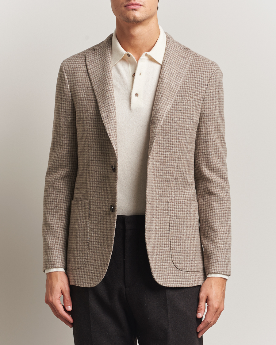 Mies | Pikkutakit | Boglioli | K Jacket Cashmere/Wool Houndstooth Blazer Beige
