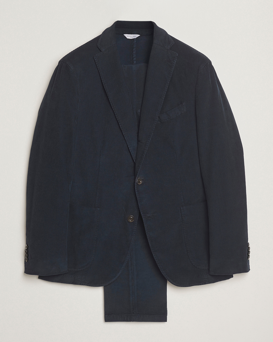 Mies | Puvut | Boglioli | K Jacket Baby Corduroy Suit Navy
