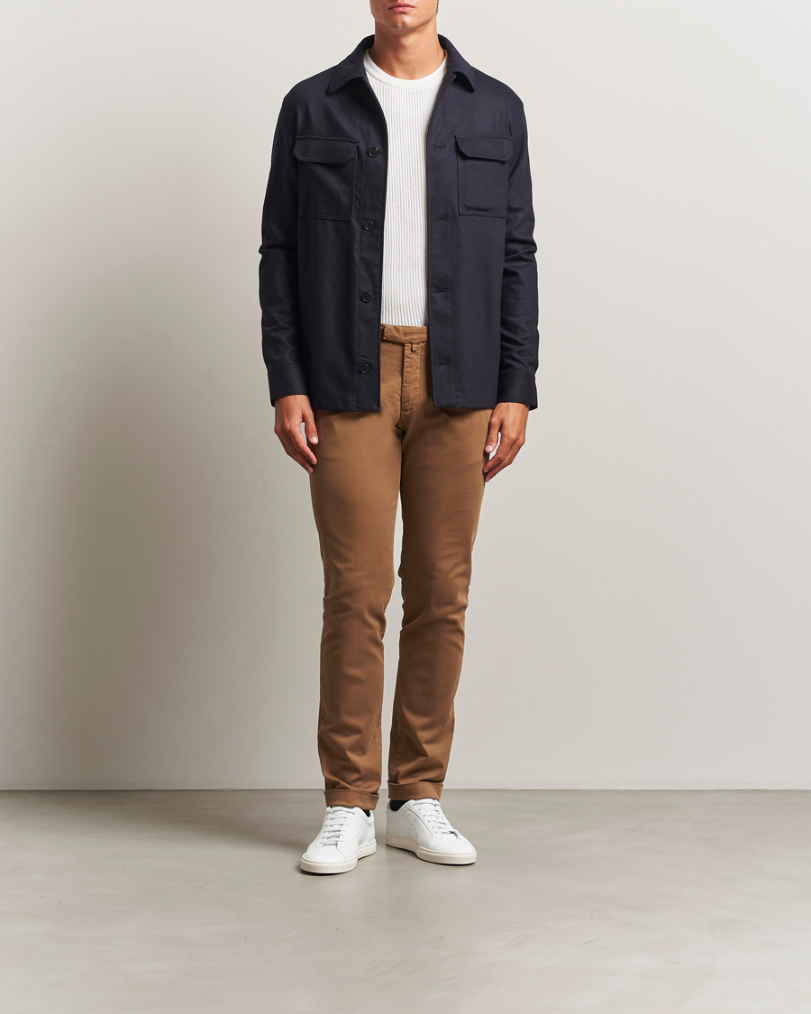 Mies | Housut | Briglia 1949 | Slim Fit Cotton Stretch Chino Mid Brown