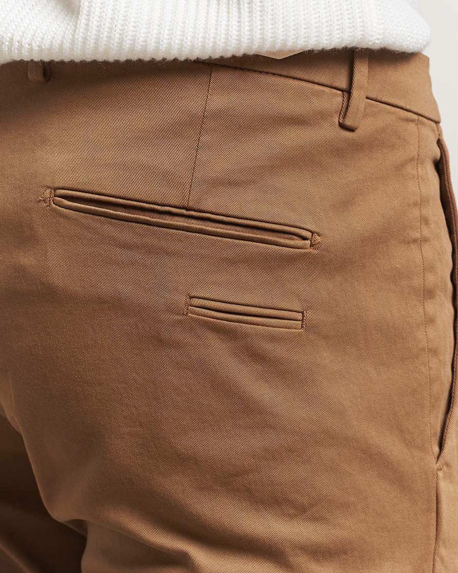 Mies | Housut | Briglia 1949 | Slim Fit Cotton Stretch Chino Mid Brown