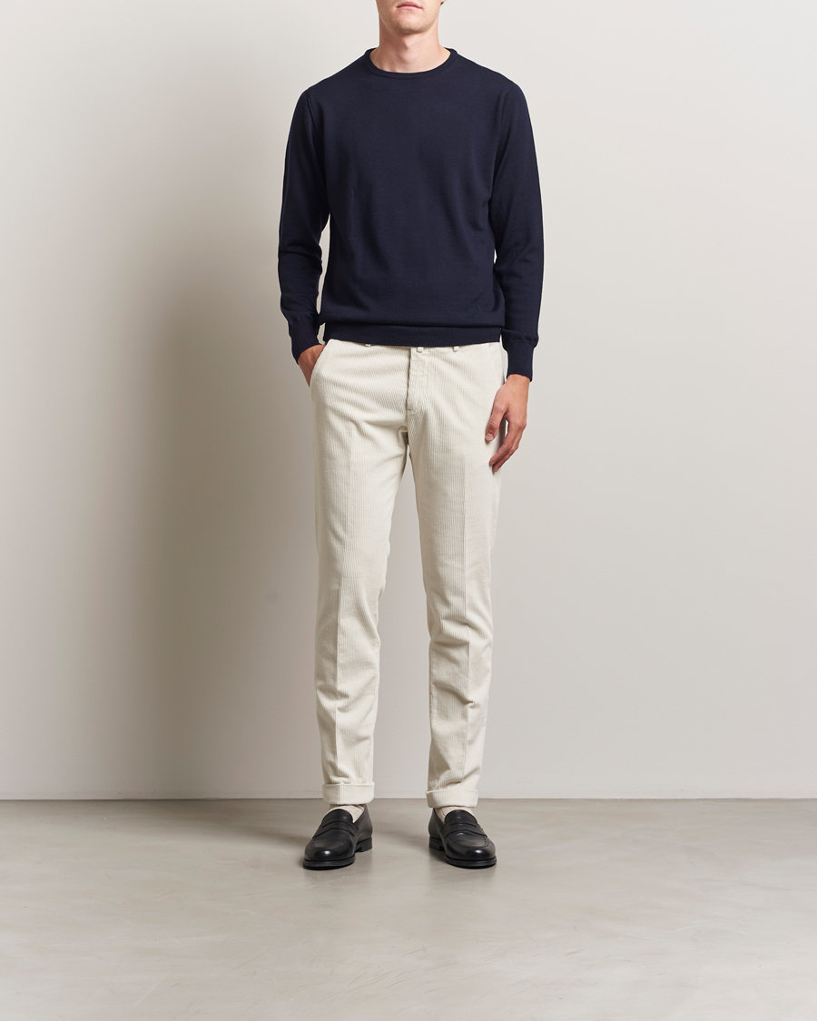 Mies | Housut | Briglia 1949 | Slim Fit Corduroy Trousers Off White