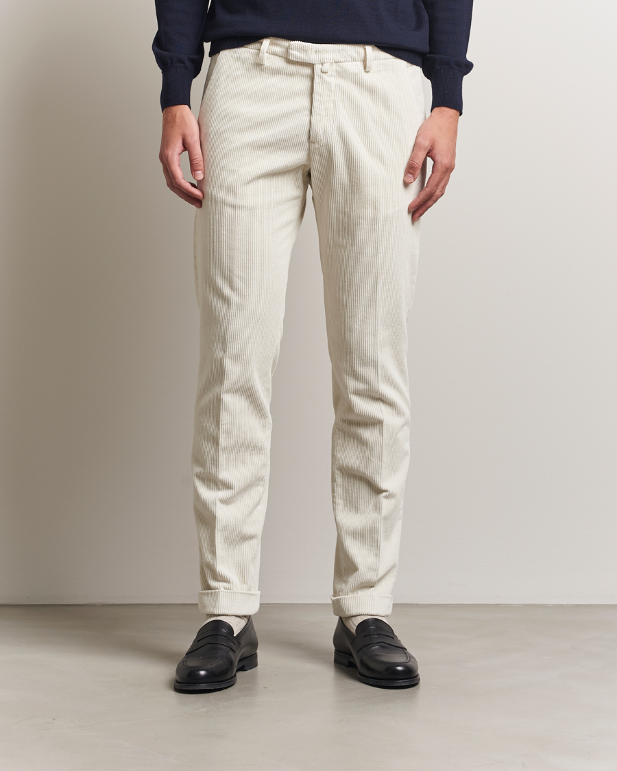 Mies | Housut | Briglia 1949 | Slim Fit Corduroy Trousers Off White