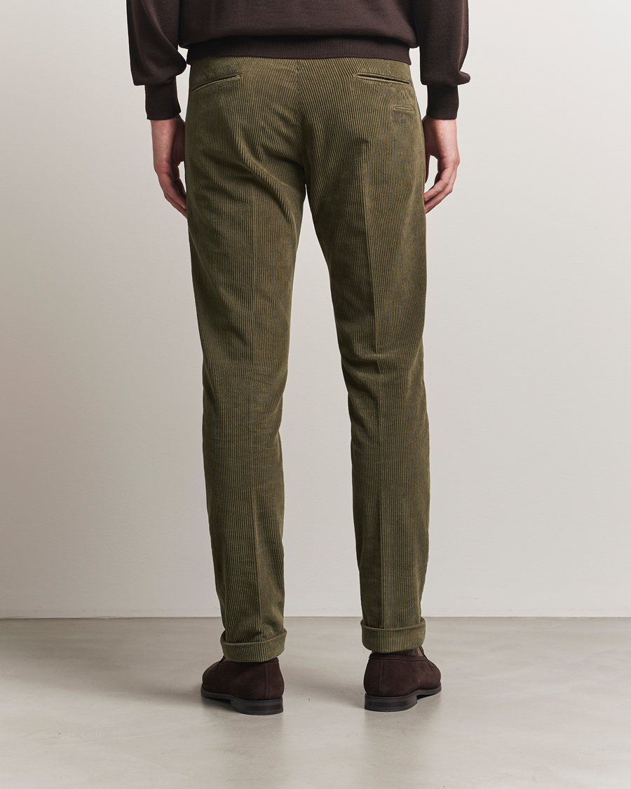 Mies | Housut | Briglia 1949 | Slim Fit Corduroy Trousers Dark Green