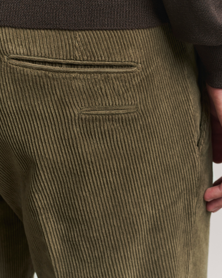 Mies | Housut | Briglia 1949 | Slim Fit Corduroy Trousers Dark Green