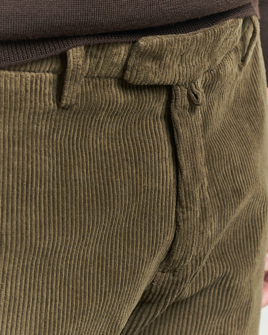 Mies | Housut | Briglia 1949 | Slim Fit Corduroy Trousers Dark Green