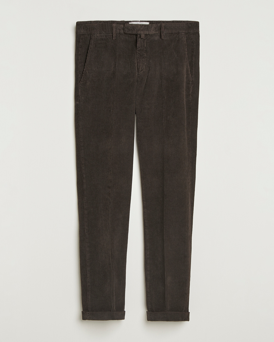 Mies | Housut | Briglia 1949 | Slim Fit Corduroy Trousers Dark Brown