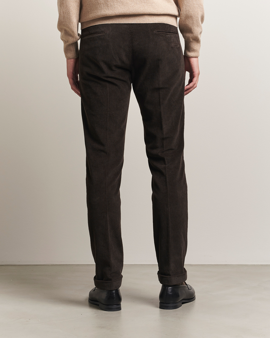 Mies | Housut | Briglia 1949 | Slim Fit Corduroy Trousers Dark Brown