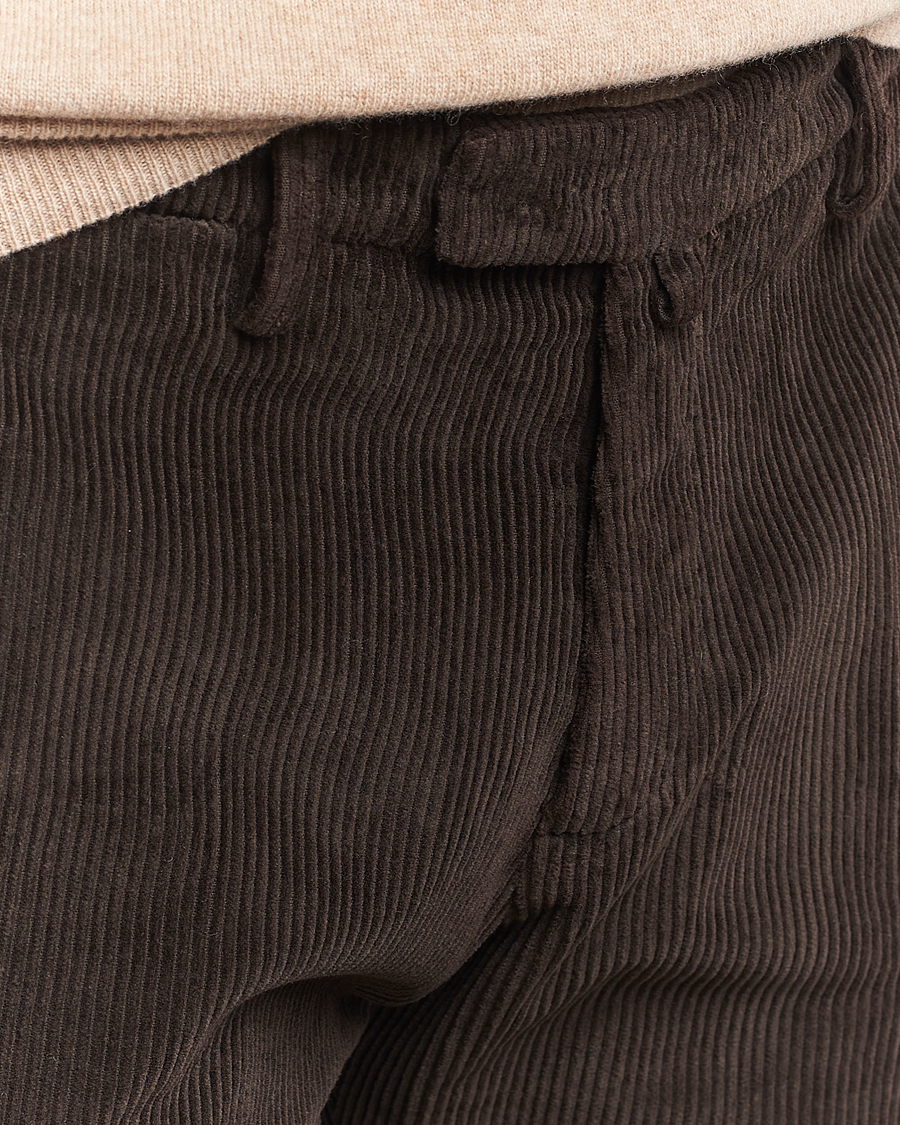 Mies | Housut | Briglia 1949 | Slim Fit Corduroy Trousers Dark Brown