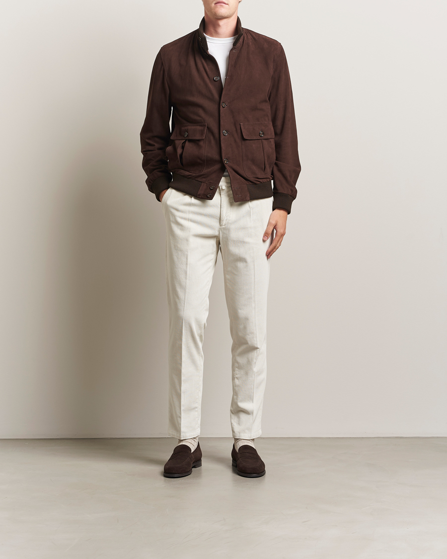 Mies | Housut | Briglia 1949 | Easy Fit Corduroy Trousers Off White