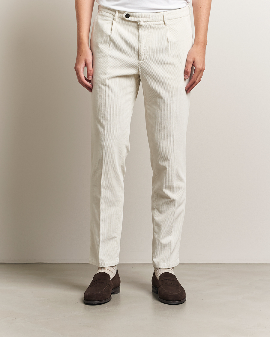 Mies | Housut | Briglia 1949 | Easy Fit Corduroy Trousers Off White