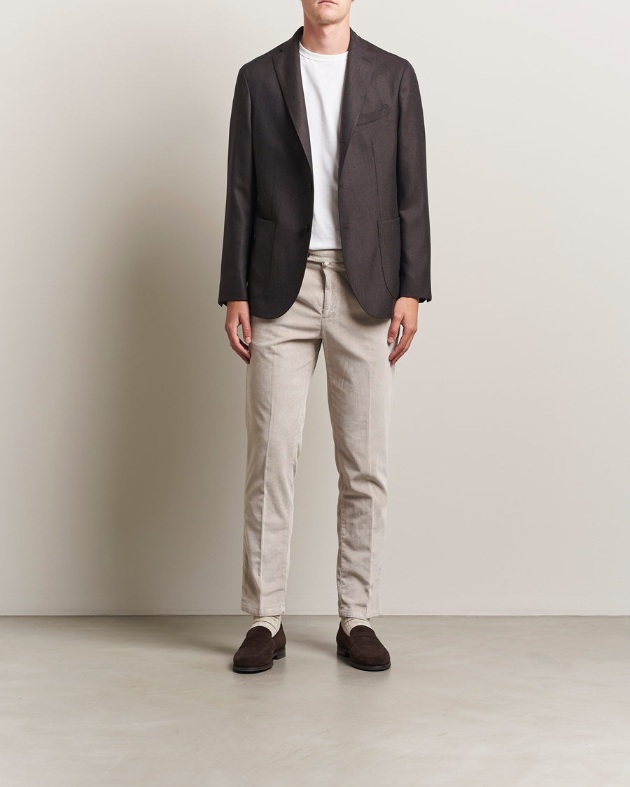 Mies | Housut | Briglia 1949 | Easy Fit Corduroy Trousers Beige