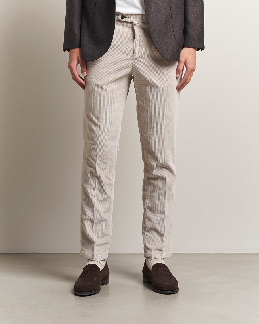 Mies | Housut | Briglia 1949 | Easy Fit Corduroy Trousers Beige