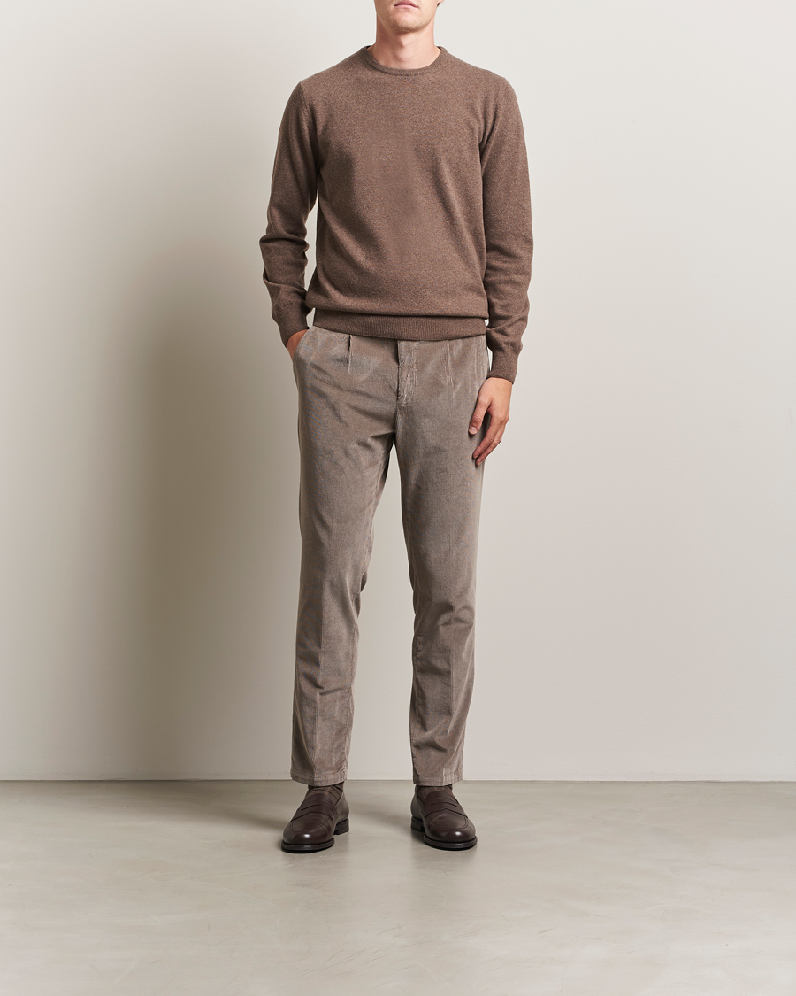 Mies | Housut | Briglia 1949 | Easy Fit Corduroy Trousers Taupe