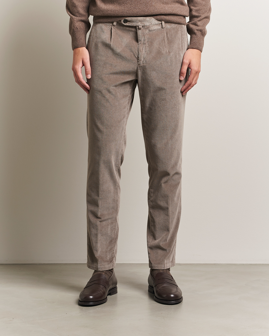Mies | Housut | Briglia 1949 | Easy Fit Corduroy Trousers Taupe