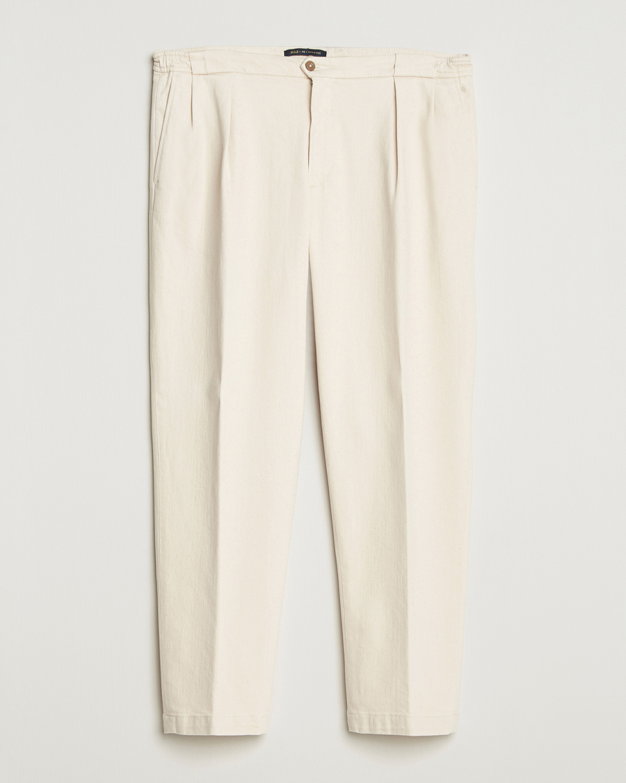 Mies | Housut | Briglia 1949 | Portobello Loose Fit Cotton Trousers Ecru