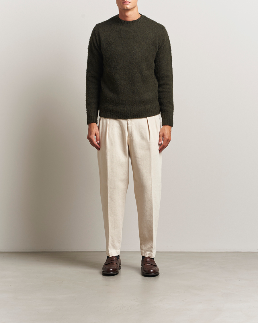 Mies | Housut | Briglia 1949 | Portobello Loose Fit Cotton Trousers Ecru