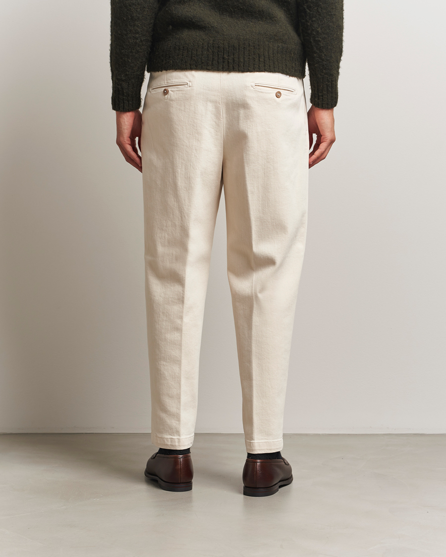 Mies | Housut | Briglia 1949 | Portobello Loose Fit Cotton Trousers Ecru