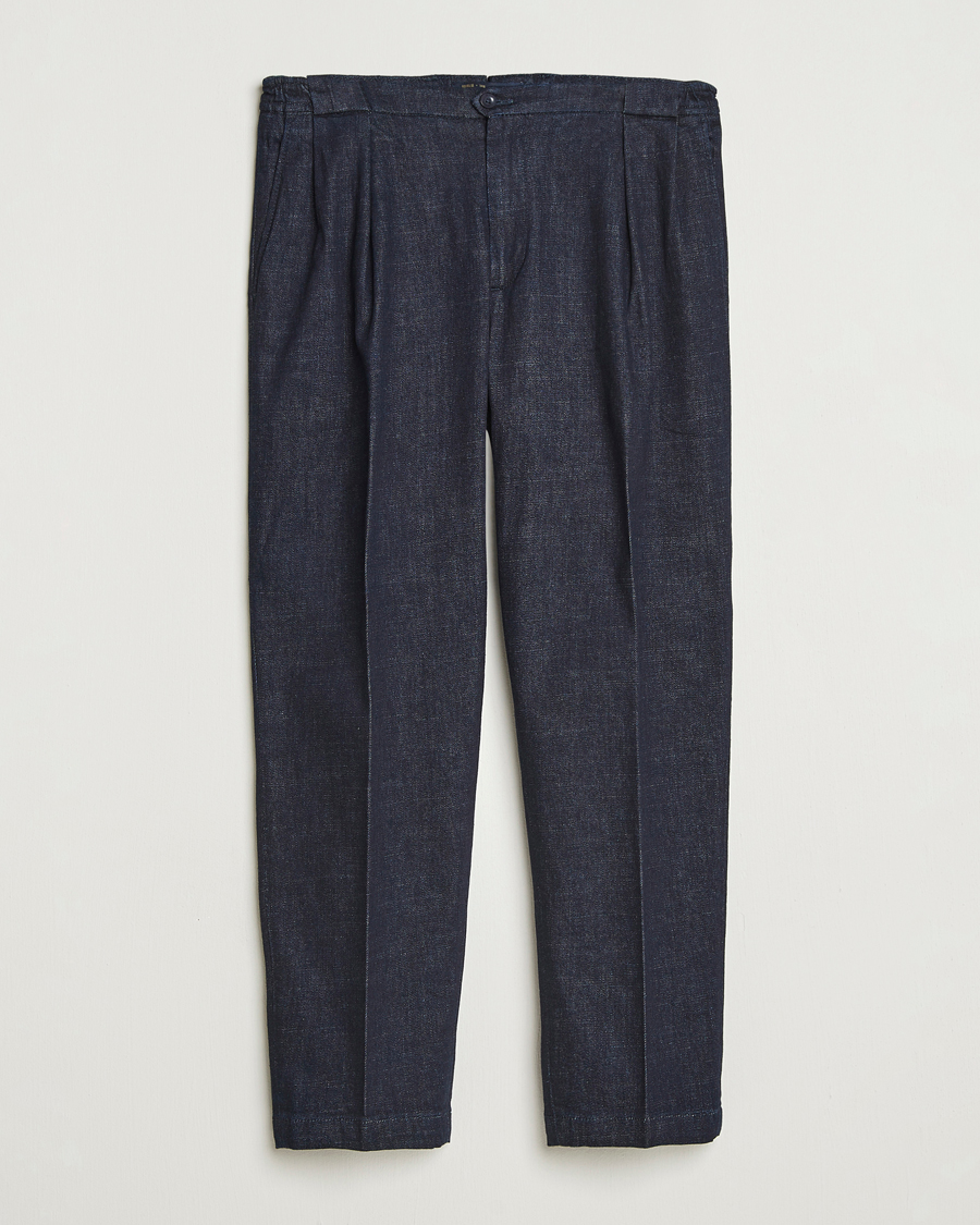 Mies | Housut | Briglia 1949 | Portobello Loose Fit Denim Trousers Dark Blue