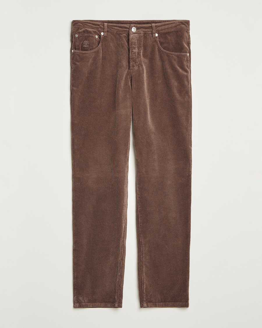 Mies | Housut | Brunello Cucinelli | Leisure Fit Corduroy 5-Pocket Pants Taupe