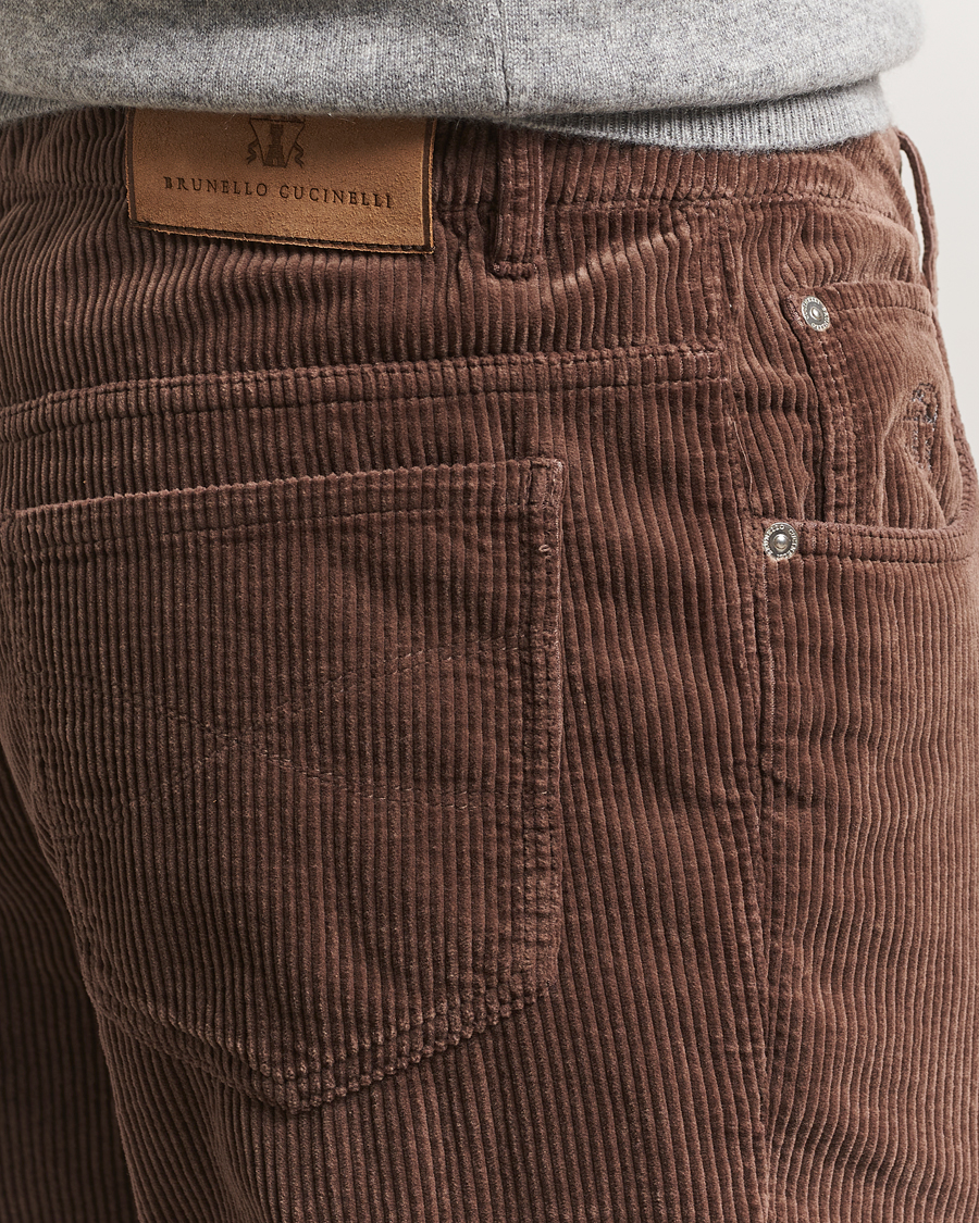 Mies | Housut | Brunello Cucinelli | Leisure Fit Corduroy 5-Pocket Pants Taupe