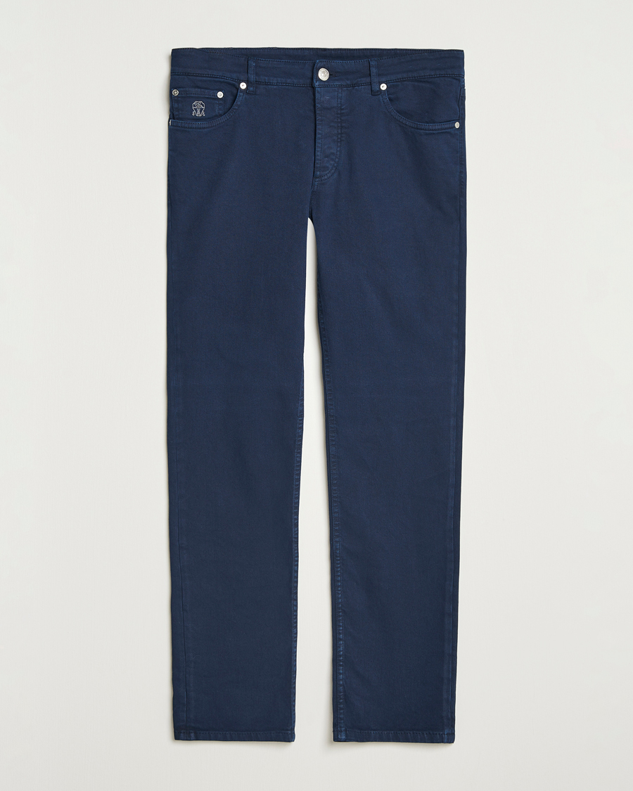 Mies | Housut | Brunello Cucinelli | Slim Fit Bull Denim Pants Navy
