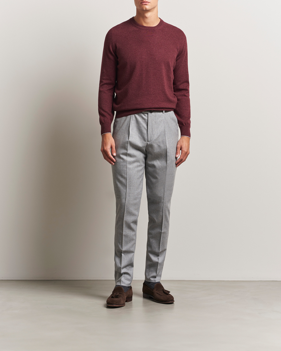 Mies | Puserot | Brunello Cucinelli | 2 Ply Cashmere Pullover Amaranto