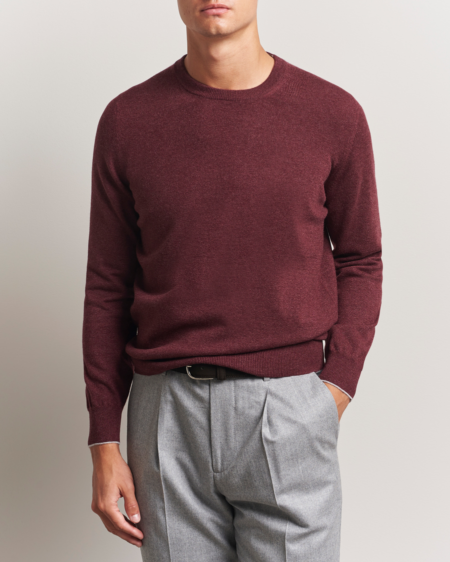 Mies | Puserot | Brunello Cucinelli | 2 Ply Cashmere Pullover Amaranto