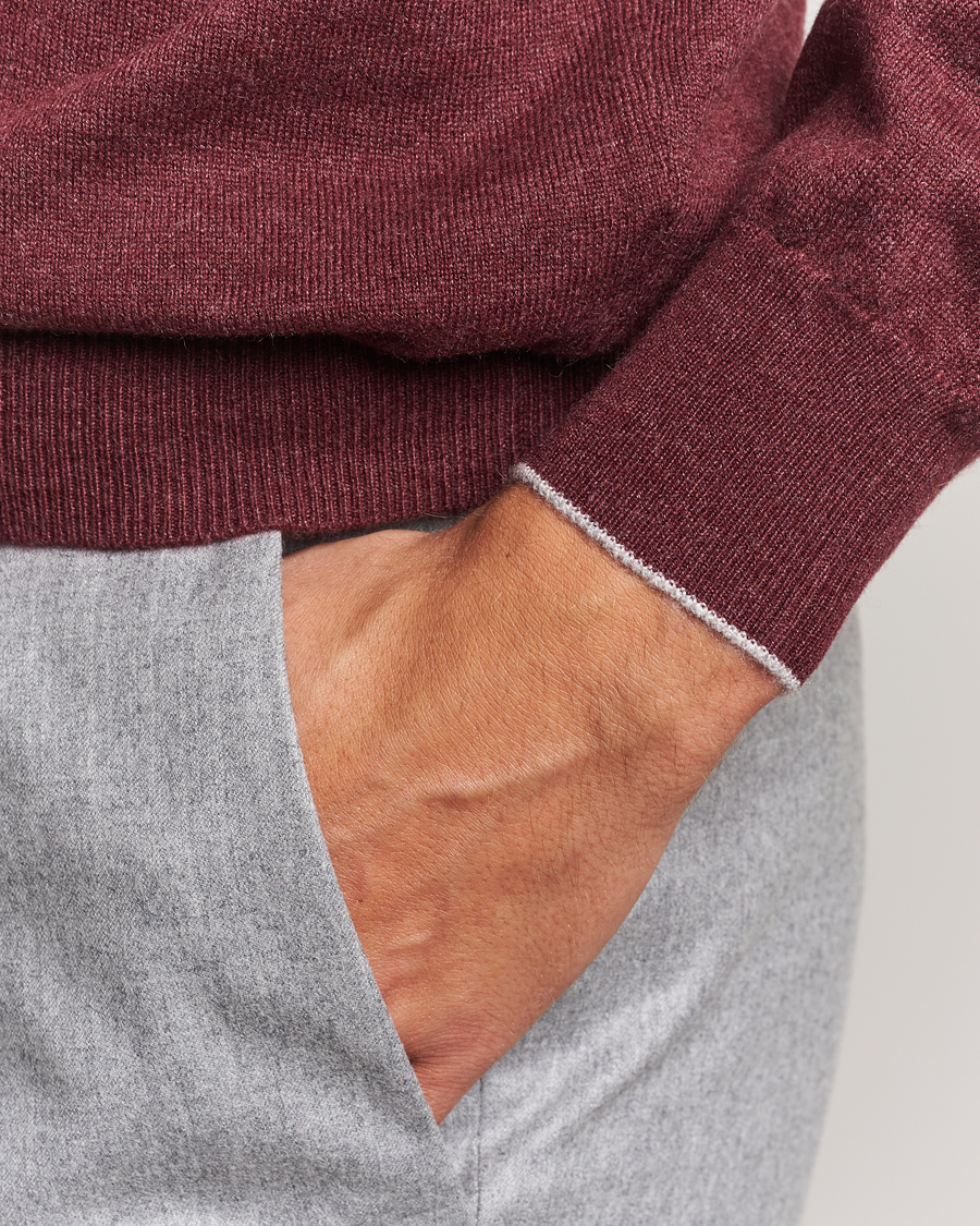 Mies | Puserot | Brunello Cucinelli | 2 Ply Cashmere Pullover Amaranto