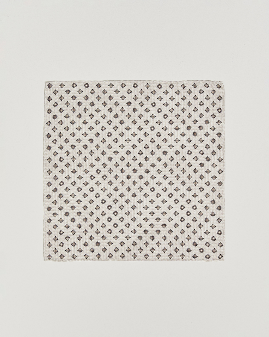 Mies | Taskuliinat | Brunello Cucinelli | Printed Silk Pocket Square Ivory