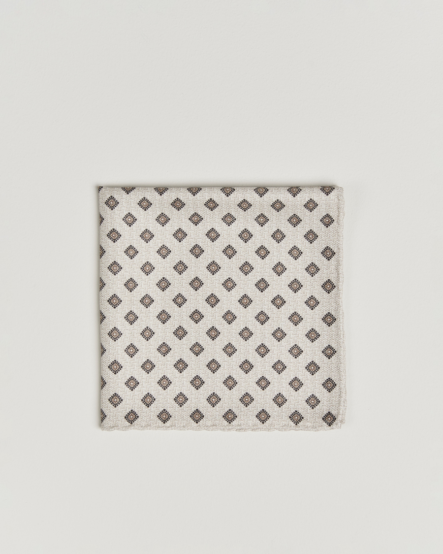 Mies | Taskuliinat | Brunello Cucinelli | Printed Silk Pocket Square Ivory
