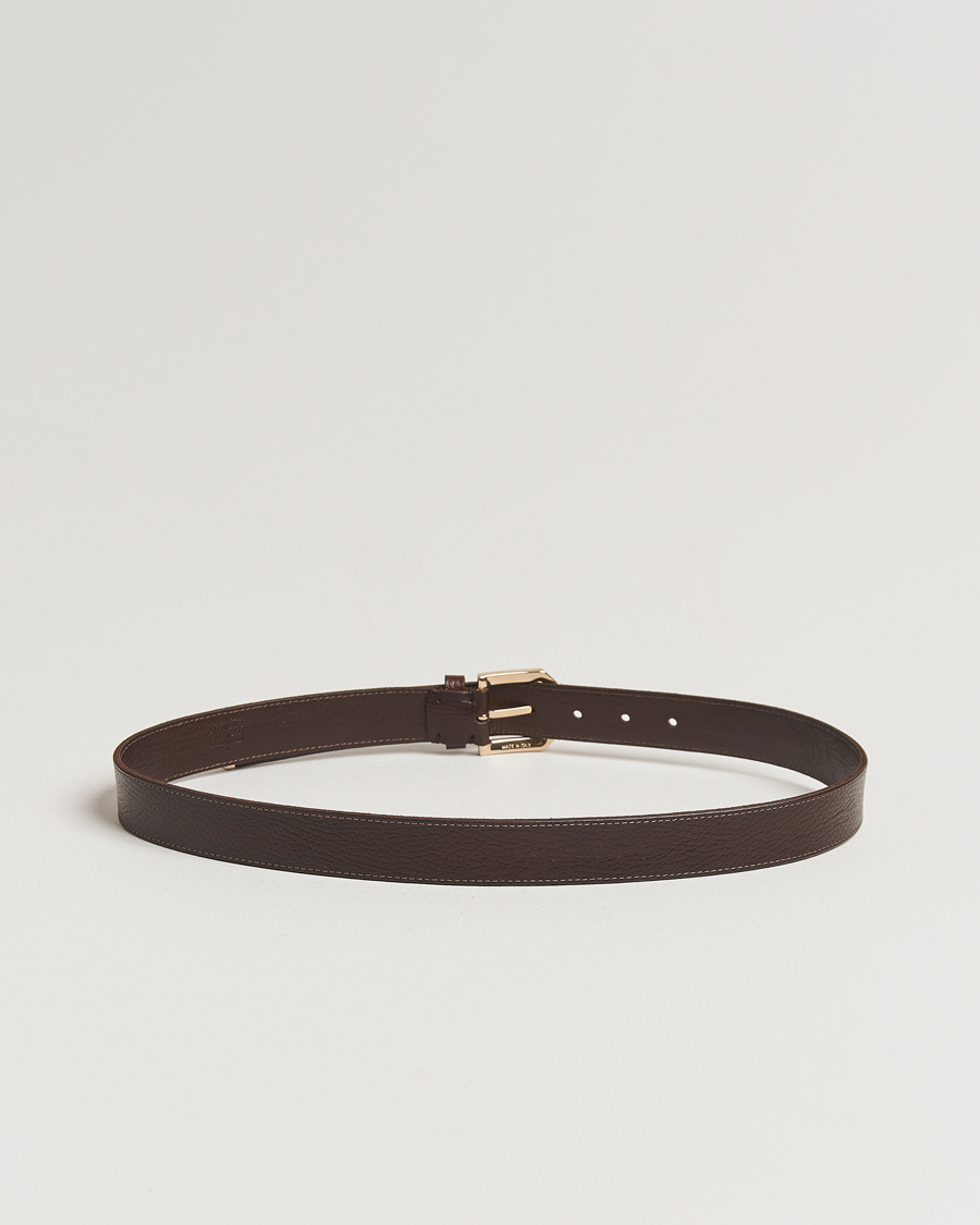Mies | Brunello Cucinelli Grain Leather Belt Dark Brown | Brunello Cucinelli | Grain Leather Belt Dark Brown