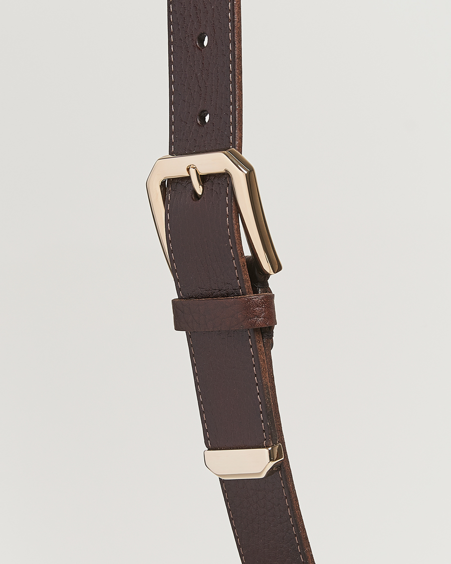 Mies | Brunello Cucinelli Grain Leather Belt Dark Brown | Brunello Cucinelli | Grain Leather Belt Dark Brown