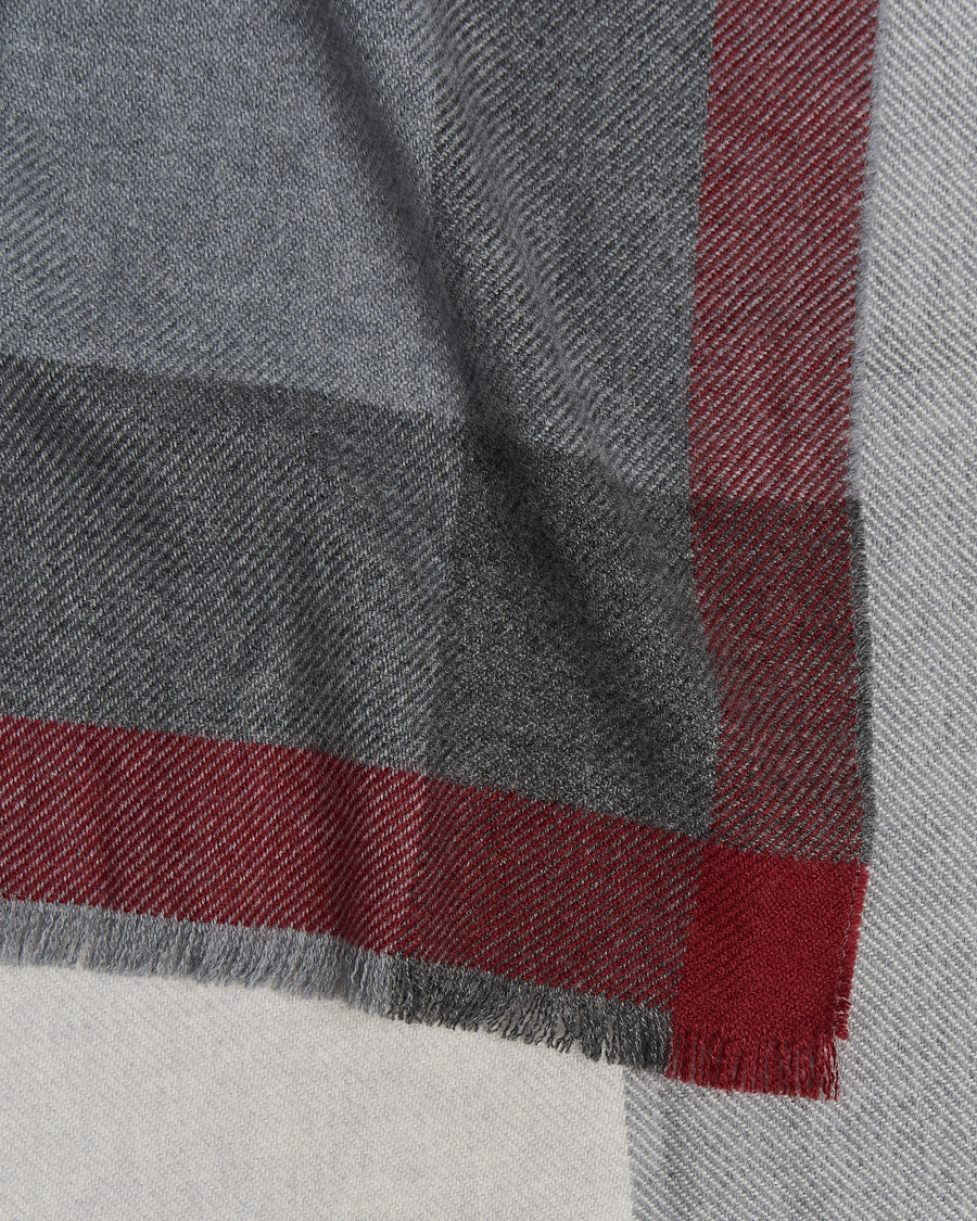 Mies | Kaulaliinat | Brunello Cucinelli | Wool/Cashmere Scarf Grey/Burgundy