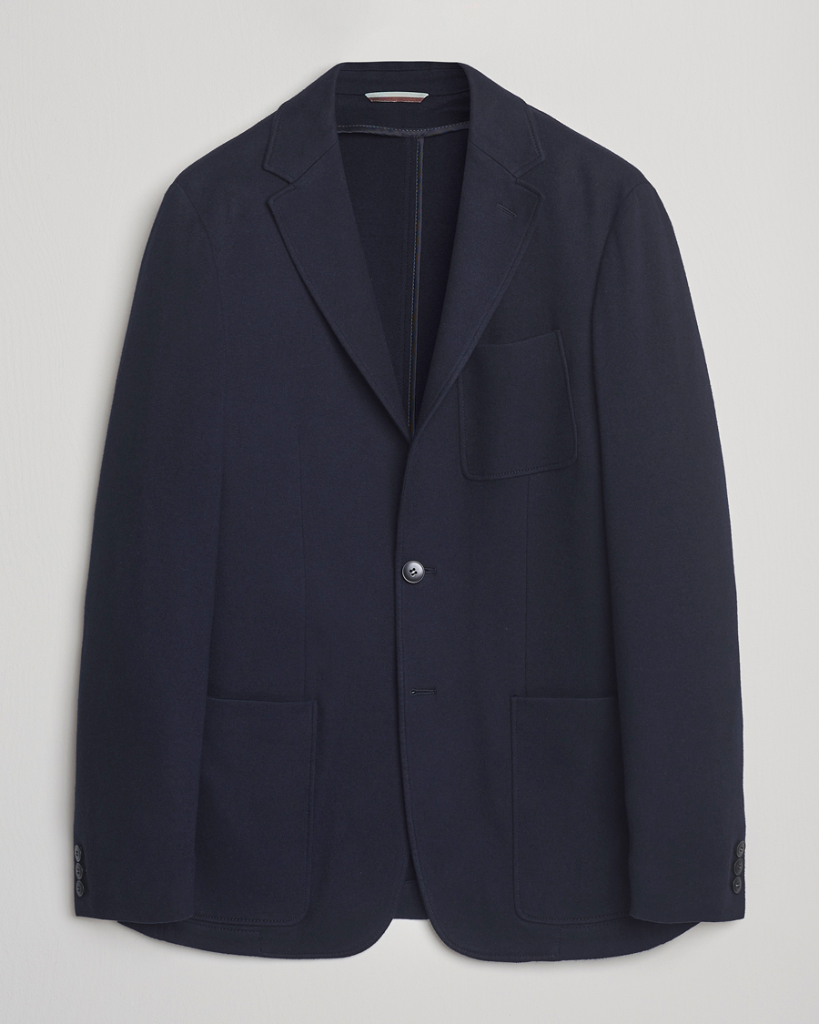 Mies | Pikkutakit | Canali | Cotton/Cashmere Jersey Blazer Navy