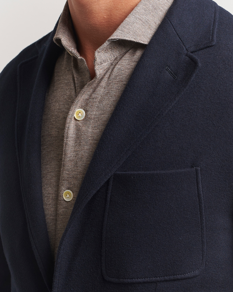 Mies | Pikkutakit | Canali | Cotton/Cashmere Jersey Blazer Navy