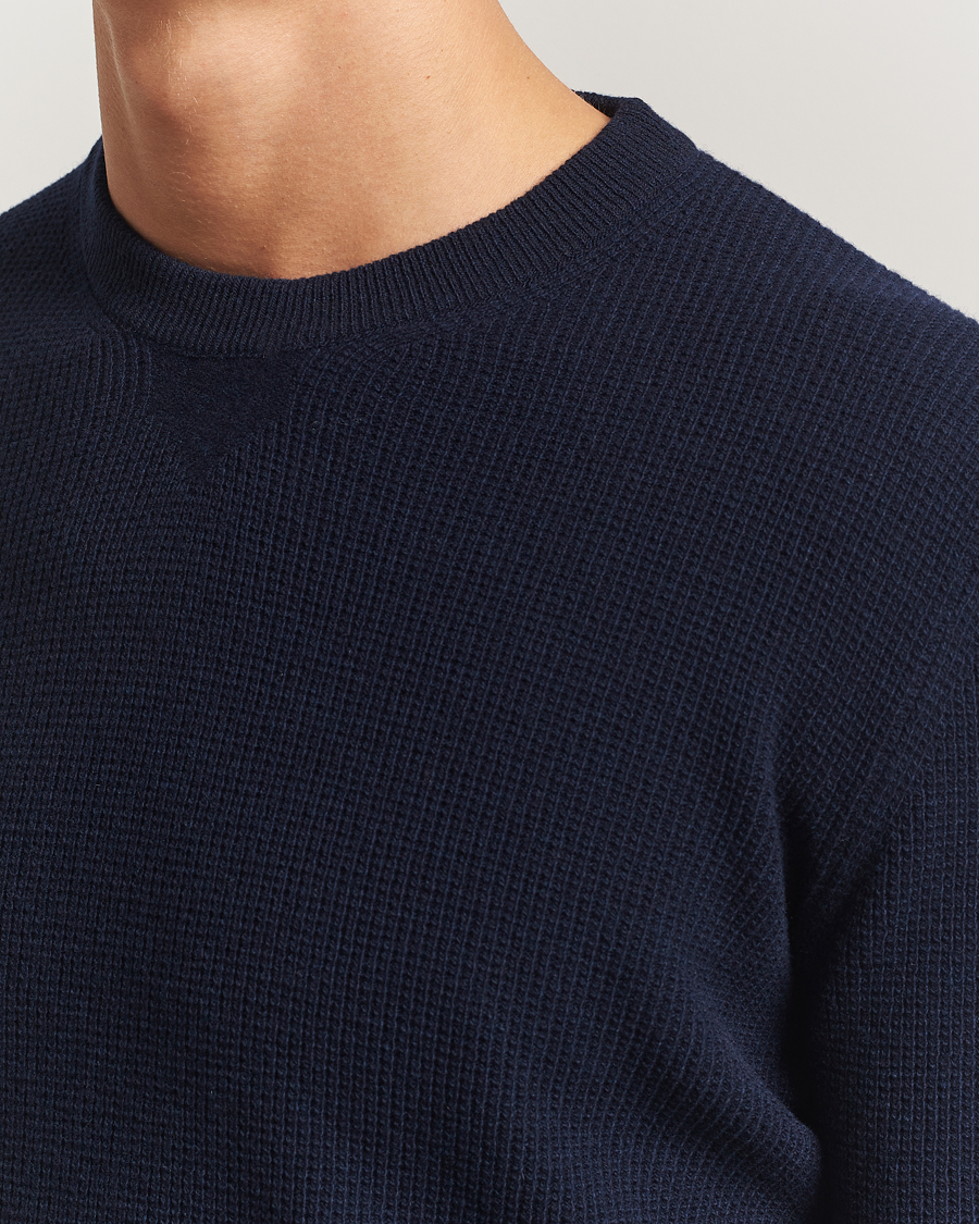 Mies | Puserot | Canali | Wool/Cashmere Crew Neck Navy
