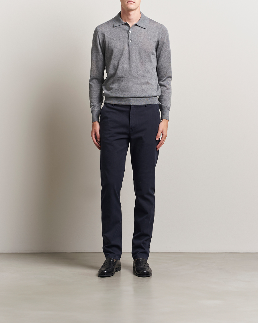 Mies | Housut | Canali | Cotton Twill Chinos Navy